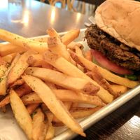 Citizen Burger with fries at Citizen Eatery in Austin