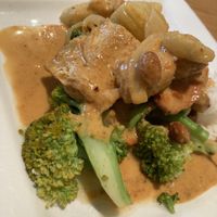 Massaman Curry with tofu. Asked for vegan option with no fish sauce   at Zab Thai in Hillsboro