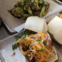 Tofu bun and tempura broccoli at Ekiben - Eastern Ave in Baltimore