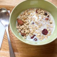 Granola and soy milk at Cocolo in Kyoto