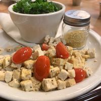 Herb Tofu Scramble, Kale and Onion (plus nooch from home :) at Abeja's House Cafe in Asheville