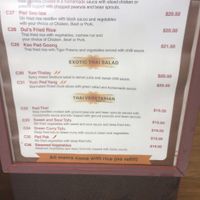 menu menu  at Dui's Restaurant of Fine Thai Cuisine  in Tauranga