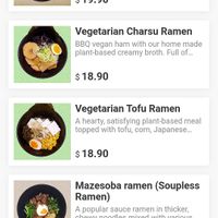 Vegetarian and vegan ramen options. at Mr. Ramen San in Melbourne