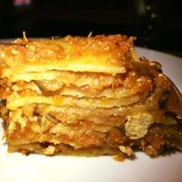 Tofu lasagne - fresh pasta - totally vegan! at La Pasta in Siem Reap