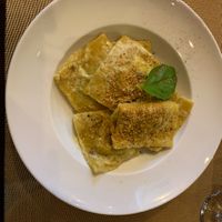 Mushroom ravioli - vegan and amazinf at La Pasta in Siem Reap