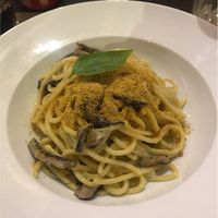 Vegan spaghetti carbonara  at La Pasta in Siem Reap