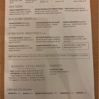 Vegan menu at La Pasta in Siem Reap