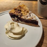 Blueberry pie and vegan whip cream at Espresso House - Vesterbrogade in Copenhagen