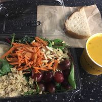 Superfoods Salad, and Curry Soup with bread at DEN - Modern Market - TC in Denver