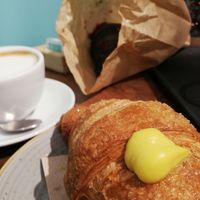 Cream croissant at Pappare' in Bologna