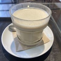 Before adding another espresso shot to it, looked and tasted only like cold soy milk   at Pappare' in Bologna