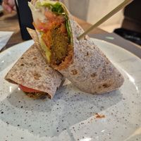 Vegan eggplant meatballs wraps at Pappare' in Bologna