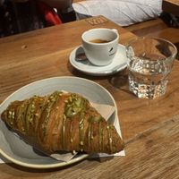 Pistachio vegan croissant   at Pappare' in Bologna