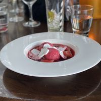 Raspberry sorbet  at Cafe Sydney in Sydney