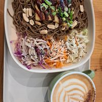 Udon noodles with tempeh at Season Square in Paris