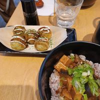 Mapo tofu and vegan takoyaki at Tombo in South West London