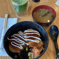 Katsu pumpkin with vegan mayonnaise and miso soup at Tombo in South West London