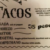 Menu closeup   at La Rana Vegana in Cabo San Lucas