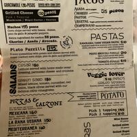 Full menu!  at La Rana Vegana in Cabo San Lucas