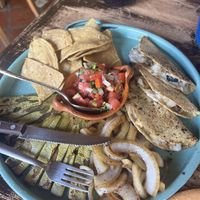 Potato and cheese quesadillas  at La Rana Vegana in Cabo San Lucas