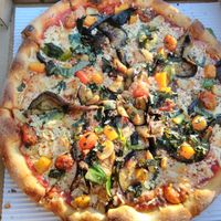 Vegan medley with both cheeses at Ghiringhelli's Pizzeria in Fairfax