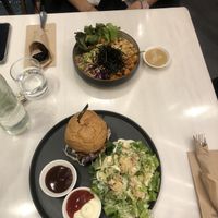 Bowl and Pulled Pork Burger  at Veganerie - Ratchathewi in Bangkok