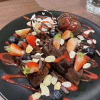 Berry chocolate waffles  at Veganerie - Ratchathewi in Bangkok