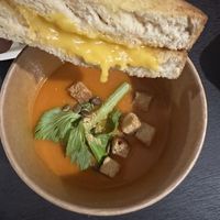Grilled cheese and tomato soupp  at Veganerie - Ratchathewi in Bangkok