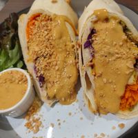 Tofu satay wrap 👍🏽 at Veganerie - Ratchathewi in Bangkok