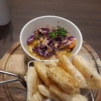 Chickpea and pumpkin curry with roti at Veganerie - Ratchathewi in Bangkok