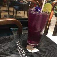 Sweet pea iced tea at Veganerie - Ratchathewi in Bangkok