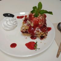 berrie cake with whiped and ice cream at Veganerie - Ratchathewi in Bangkok