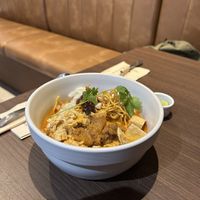 Khao soi with tofu noodles  at Veganerie - Ratchathewi in Bangkok