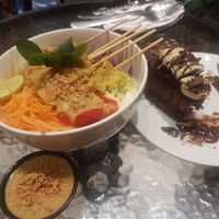 Mmm...Buddha bowl. (Amazing  chocolate tarte in the background) at Veganerie - Ratchathewi in Bangkok