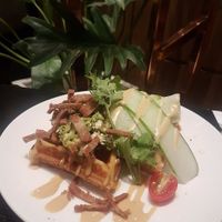 Avacado waffles - waffles were light and delicious. at Veganerie - Ratchathewi in Bangkok