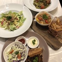 4 plates together.  at Veganerie - Ratchathewi in Bangkok