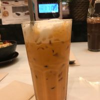 Iced Thai tea with soya milk  at Veganerie - Ratchathewi in Bangkok