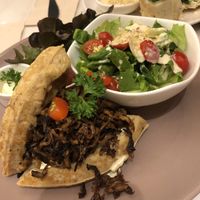 BBQ pulled pork waffle at Veganerie - Ratchathewi in Bangkok