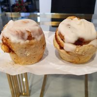 Cinnamon rolls!! Yummy!! Brought back to Singapore with me. at Veganerie - Ratchathewi in Bangkok