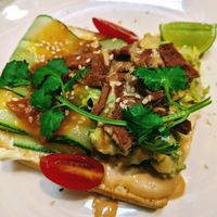 Avocado and v-bacon on toast at Veganerie - Ratchathewi in Bangkok