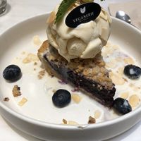 Blueberry pie with ice cream   at Veganerie - Ratchathewi in Bangkok