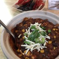 Vegan Chili. Delicious, healthy, and filling. Hoping it becomes a regular menu item. at Cafe Verve in State College