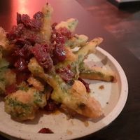 Tempura broccoli at Yugo in Belfast
