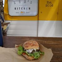 Deluxe burger at Zens Kitchen Food Truck in Murchison