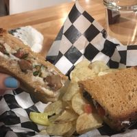 yummm!! roasted vegan sandwich  at Toasty's Grilled Cheese Shop in Duluth