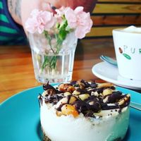 Raw Snickers Cheesecake  (raw vegan) at Max & Bee Juicery in Willemstad