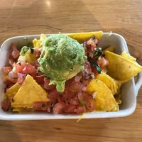 Nachos with vegan cheese at Ahimsa The Vegan Cafe in North West London