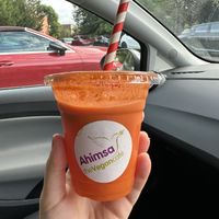 Apple, Carrot and Ginger juice   at Ahimsa The Vegan Cafe in North West London