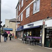 Exterior with seating, plenty inside as well    at Ahimsa The Vegan Cafe in North West London