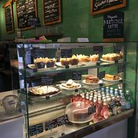 Cafe area with treats! at Ahimsa The Vegan Cafe in North West London